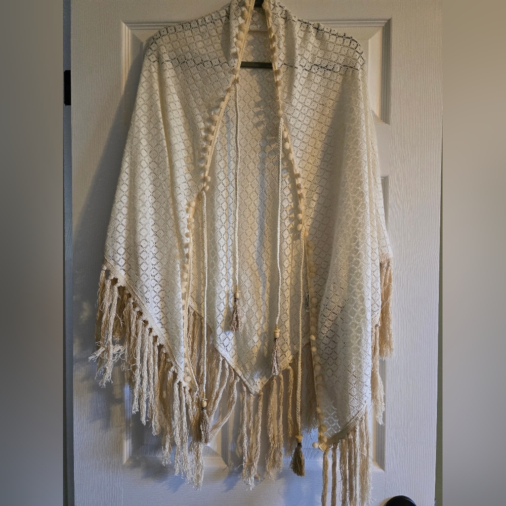 BOGO NWOT Crochet Fringed Shawl